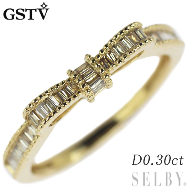 楽天SELBY【中古】 GSTV K18YG ダイヤモンド リング 0.30ct リボン SELBY 送料サービス