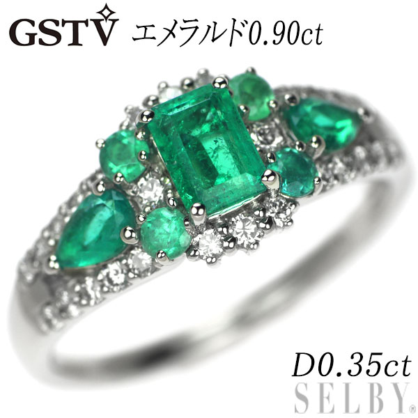 楽天SELBY【中古】 GSTV Pt950 エメラルド ダイヤモンド リング 0.90ct D0.35ct SELBY 送料サービス