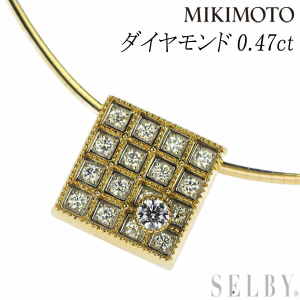 【中古】 ミキモト K18YG/WG ダイヤモンド オメガネックレス 0.47ct 2WAY リバーシブル SELBY 送料サービス MIKIMOTO