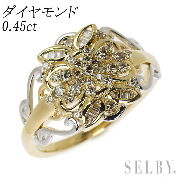 【中古】 K18YG/WG ダイヤモンド リング 0.45ct SELBY 送料サービス