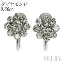 【中古】 K18WG ダイヤモンド イヤリング 0.60ct フラワー SELBY 送料サービス