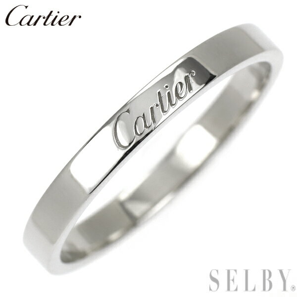 【中古】 カルティエ Pt950 リング Cドゥ/エングレーブド 65号 SELBY 送料サービス Cartier