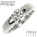 【中古】 ティファニー Pt950 ダイヤモンド リング 0.39ct F VS2 G/G ドッツ SELBY 送料サービス Tiffany