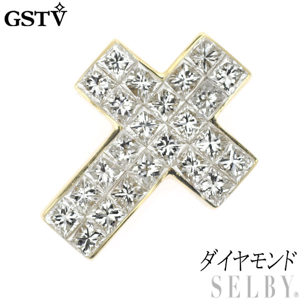 楽天SELBY【中古】 GSTV K18YG ダイヤモンド ペンダントトップ クロス SELBY 送料サービス