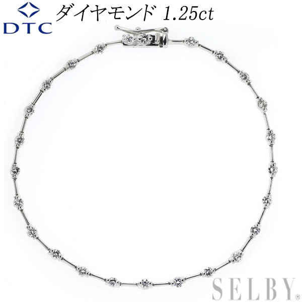  DTC K18WG ダイヤモンド ブレスレット 1.25ct LINE SELBY 送料サービス