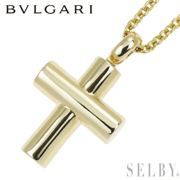 【中古】 ブルガリ K18YG ペンダントネックレス ラテンクロス SELBY 送料サービス BVLGARI