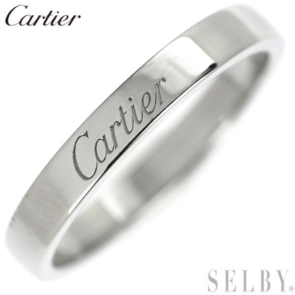 【中古】 カルティエ Pt950 リング エングレーブド Cドゥ 55号 SELBY 送料サービス Cartier