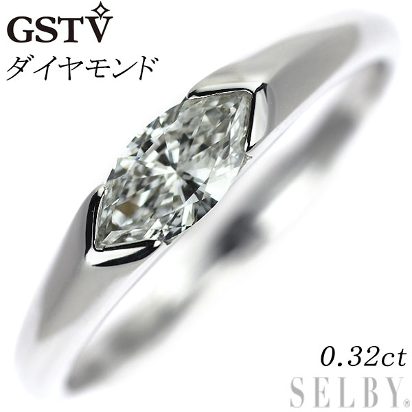 楽天SELBY【中古】 GSTV Pt950 マーキス ダイヤモンド リング 0.32ct SELBY 送料サービス