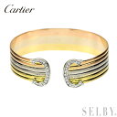 【中古】 カルティエ K18YG/WG/PG ダイヤモンド バングル 2Cビンテージ Lサイズ SELBY 送料サービス Cartier