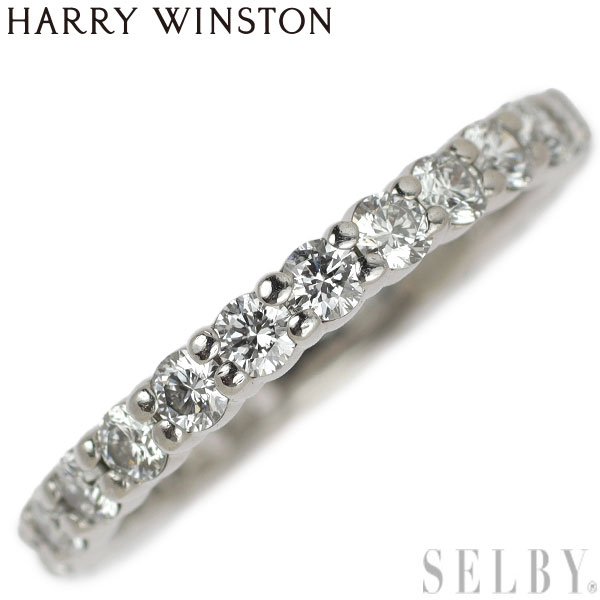 【中古】 ハリーウィンストン Pt950 ダイヤモンド リング ラウンドカット プロングセット 11号 フルエタニティ SELBY 送料サービスのサムネイル