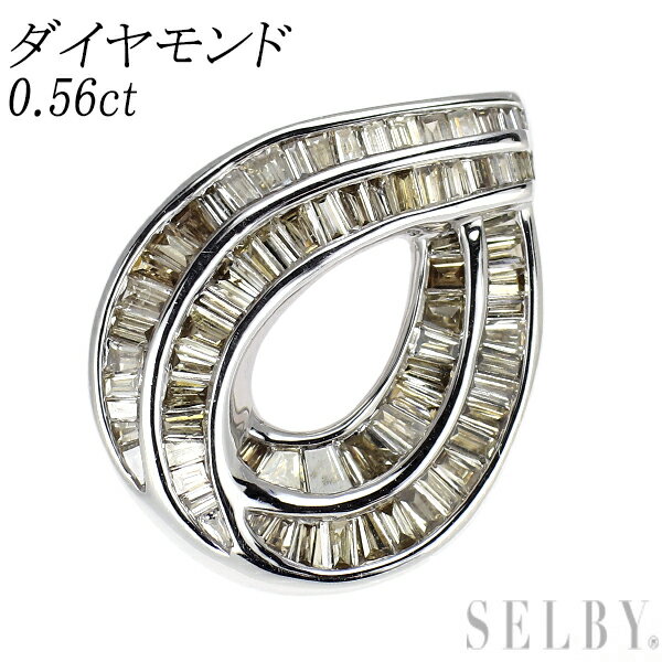 【中古】 K18WG ダイヤモンド ペンダントトップ 0.56ct SELBY 送料サービス