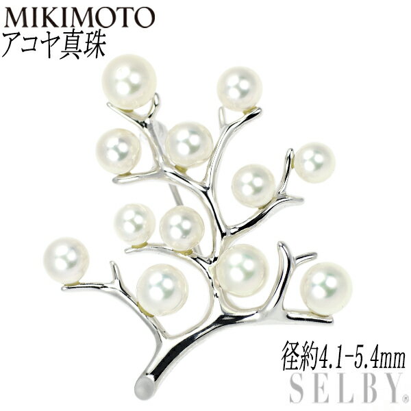 【中古】 ミキモト SV アコヤ真珠 ブローチ 径約4.1-5.4mm 幸福の木 SELBY 送料サービス MIKIMOTOのサムネイル