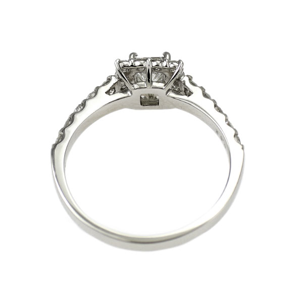 SELBYの新品 Pt900 プリンセスカット ダイヤモンド リング 0.30ct D VS1 EX/VG D0.52ct SELBY 送料サービス｜アングル2