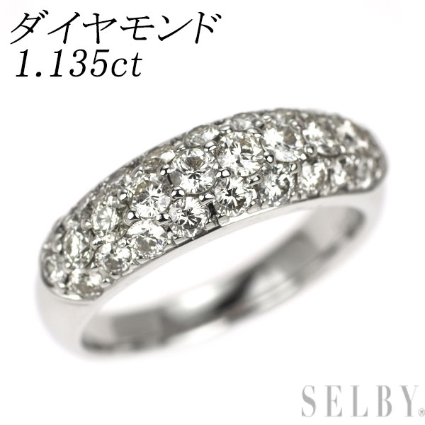 Rakuten - 【中古】 Pt900 ダイヤモンド リング 1.135ct パヴェ SELBY 送料サービス