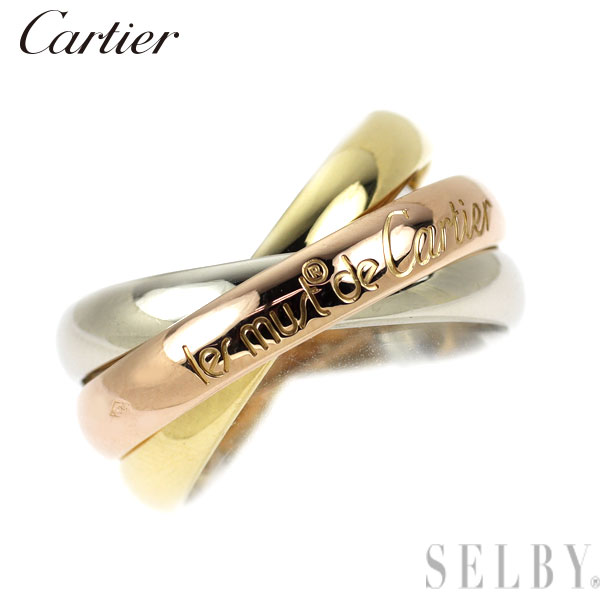 乐天商城 - 【中古】 カルティエ K18YG/WG/PG リング トリニティ3.4mm 51号 SELBY 送料サービス Cartier