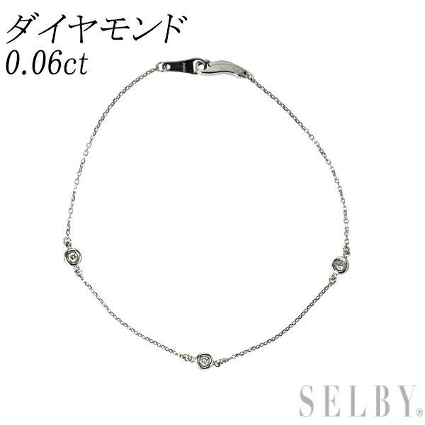 乐天商城 - 【中古】 Pt850 ダイヤモンド ブレスレット 0.06ct SELBY 送料サービス