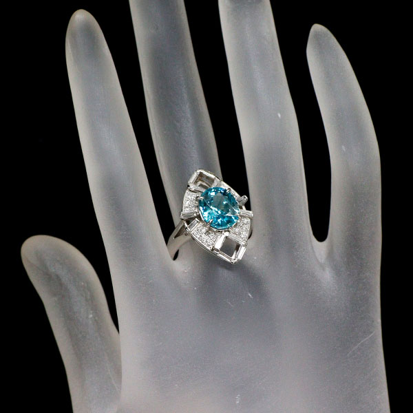 中古 Pt900 ブルージルコン ダイヤモンド リング 5.15ct D0.72ct SELBY 送料サービス smart-exchange-10281742 SELBY サンプル画像3