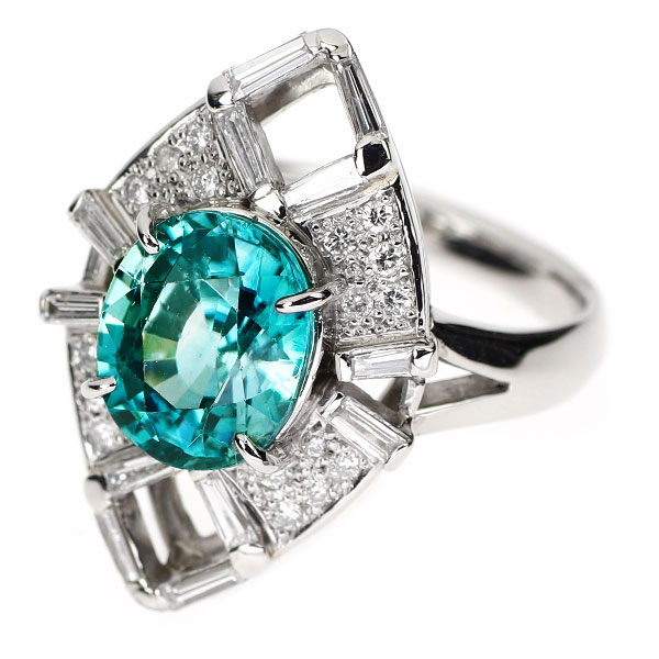 中古 Pt900 ブルージルコン ダイヤモンド リング 5.15ct D0.72ct SELBY 送料サービス smart-exchange-10281742 SELBY サンプル画像2