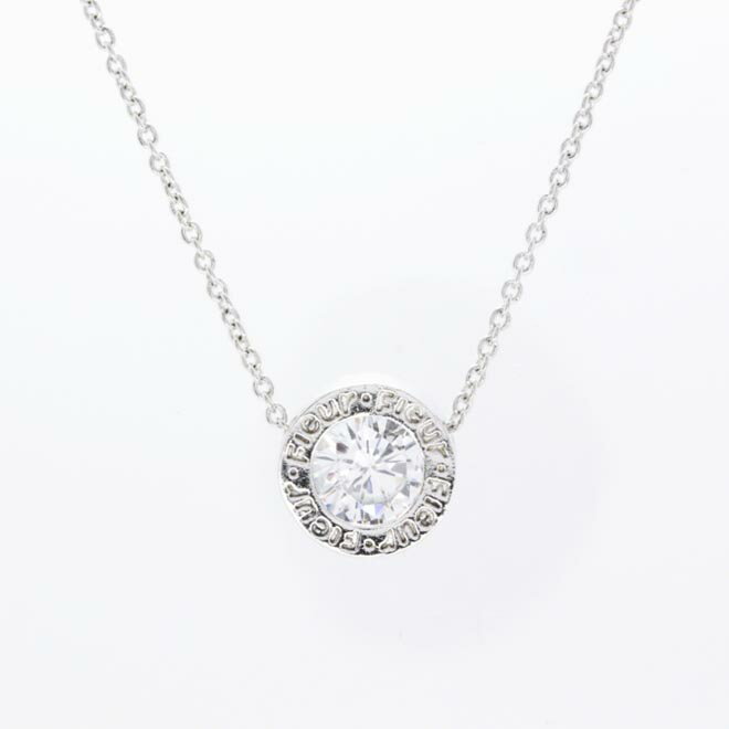 PUREDAYS ピュア ネックレス 《エレガント&カジュアル》 ペンダント シンプル シルバー 大粒 キュービック ジュエリー 丸 サークル キラキラ ☆ ク...