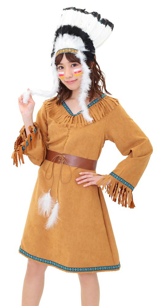 ハロウィン コスプレ ネイチャー インディアン 民族 原住民 民族衣装 コスプレ コスチューム レディース 女性 衣装 仮装 ハロウィーン ☆ こどもの日 プレゼント