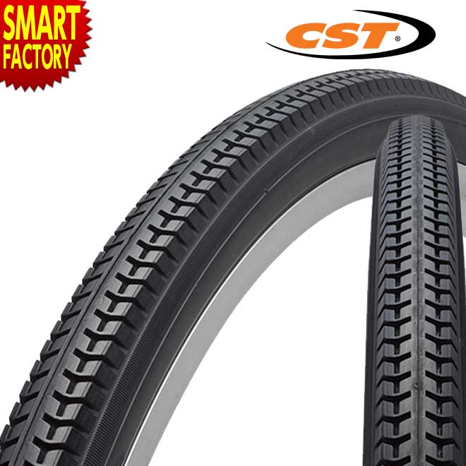 【30日限定P5倍〜】 自転車 タイヤ 《摩耗に強い》 26インチ 27インチ CST C249N ブラック ママチャリ シティサイクル 26x1 3/8 27...
