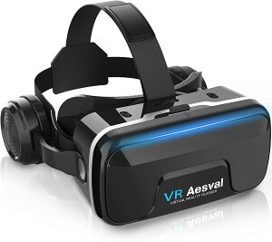 即納 iPhone/android スマホ対応 VRゴーグル VRヘッドセット VRヘッドマウントディスプレイ 3D ブラック 1080PHD高画質 Bluetooth