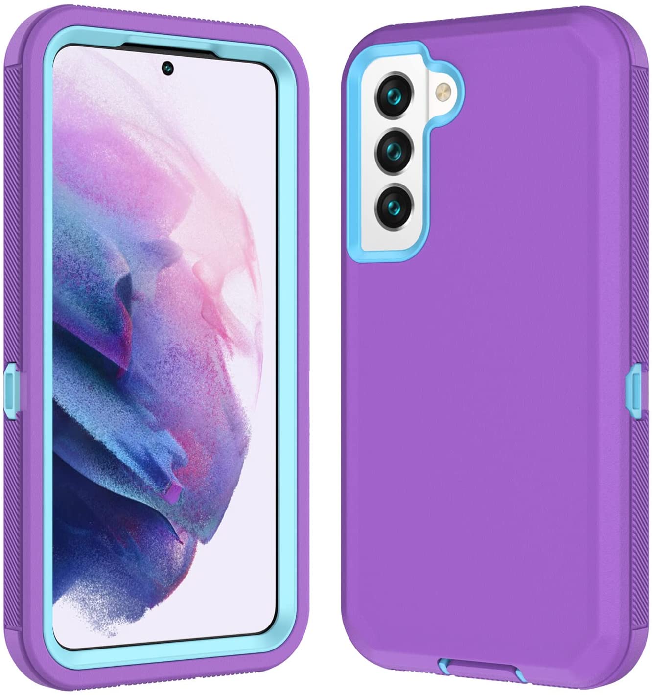 樂天商城 - Galaxy ギャラクシー S22 (SC-51C SCG13) / S22 Ultra (SC-52C SCG14) 対応 2022 ケース カバー パープル/ミント 3レイヤー 耐衝撃