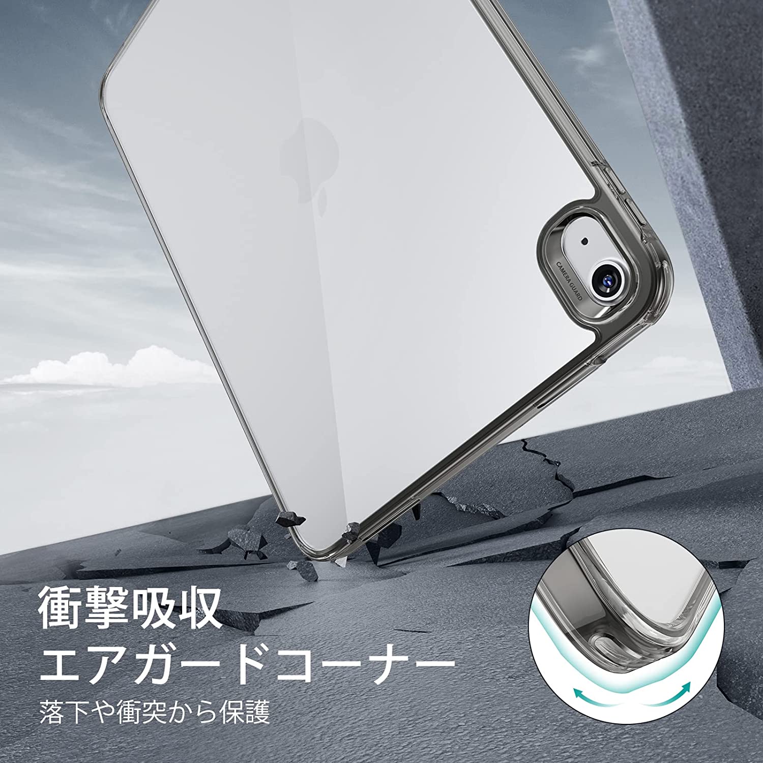 即納 iPad 10.9インチ 第10世代 2022 A2696/A2757/A2777 ケース カバー クリアブラック 背面ケース 硬質アクリル 薄型軽量 黄変しない ポイント消化 送料無料