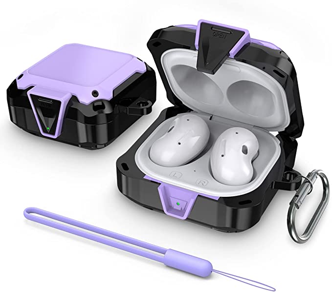 Galaxy ギャラクシー バッズ ケース 耐衝撃 落下防止 収納ケース パープル プラスチック Buds2 Pro/Buds2/Buds Pro/Buds L...