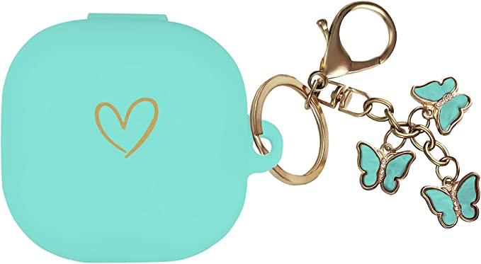 Galaxy ギャラクシー バッズ ケース 耐衝撃 落下防止 収納ケース ミントグリーン シリコン Buds2 Pro/Buds2/Buds Pro/Buds ...