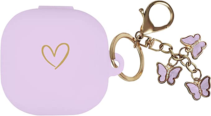 Galaxy ギャラクシー バッズ ケース 耐衝撃 落下防止 収納ケース パープル シリコン Buds2 Pro/Buds2/Buds Pro/Buds Liv...