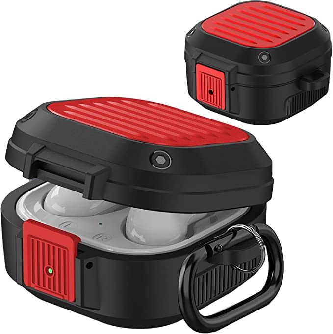 Galaxy ギャラクシー バッズ ケース 耐衝撃 落下防止 収納ケース レッド プラスチック Buds2 Pro/Buds2/Buds Pro/Buds Li...