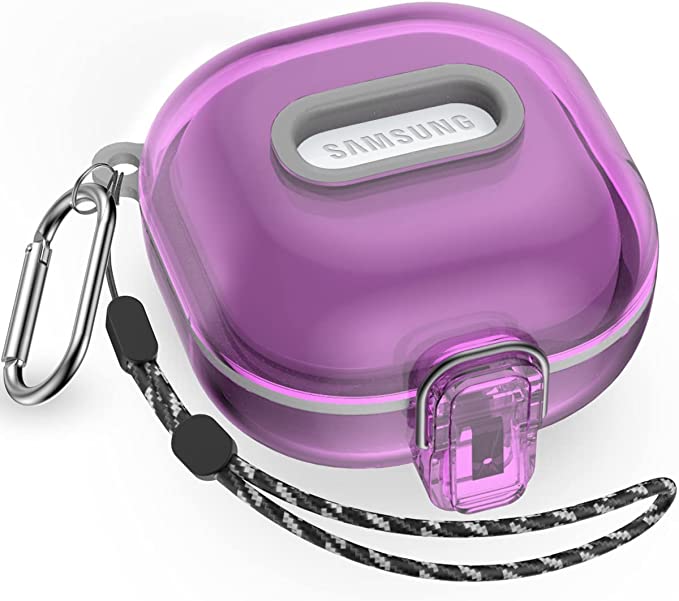 Galaxy ギャラクシー バッズ ケース 耐衝撃 落下防止 収納ケース クリアパープル ポリカーボネート Buds2 Pro/Buds2/Buds Pro/B...