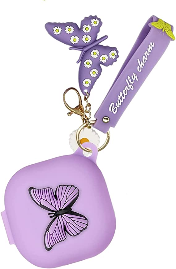 Galaxy ギャラクシー バッズ ケース 耐衝撃 落下防止 収納ケース パープル シリコン Buds2 Pro/Buds2/Buds Pro/Buds Liv...