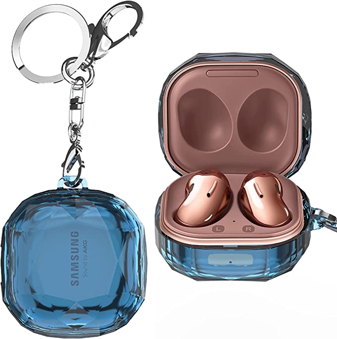 Galaxy ギャラクシー バッズ ケース 耐衝撃 落下防止 収納ケース ブルー ポリカーボネート Buds2 Pro/Buds2/Buds Pro/Buds ...