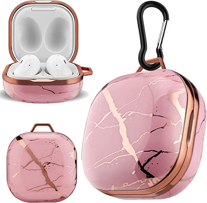 Galaxy ギャラクシー バッズ ケース 耐衝撃 落下防止 収納ケース ローズピンク メタル Buds2 Pro/Buds2/Buds Pro/Buds Li...