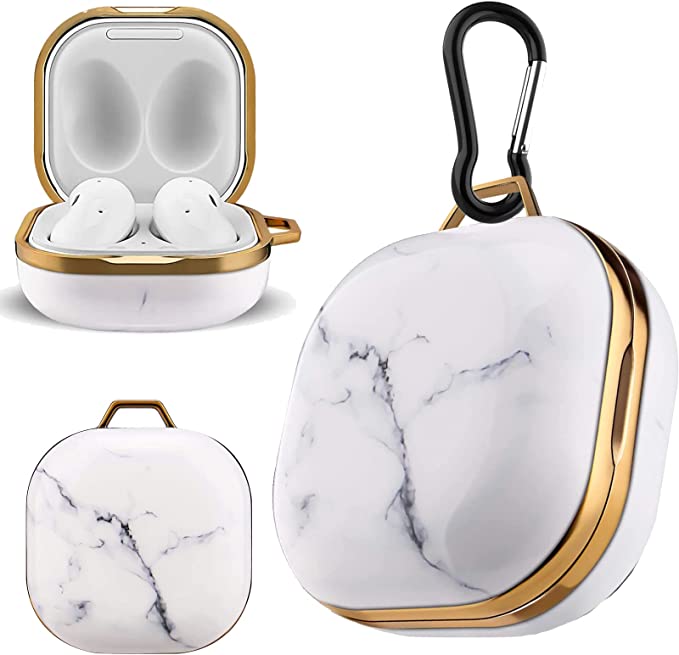 Galaxy ギャラクシー バッズ ケース 耐衝撃 落下防止 収納ケース ホワイト メタル Buds2 Pro/Buds2/Buds Pro/Buds Live...