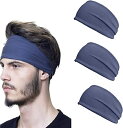 即納 ヘアバンド ターバン ネイビー 3セット コットン ヘッドバンド カジュアル 通気性 洗顔 ワークアウト ヨガ スポーツ メンズ レディース 送料無料