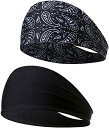 即納 ヘアバンド ターバン 2色セット ポリエステル ヘッドバンド カジュアル 通気性 洗顔 ワークアウト ヨガ スポーツ メンズ レディース 送料無料