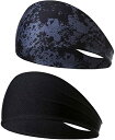 即納 ヘアバンド ターバン 2色セット ポリエステル ヘッドバンド カジュアル 通気性 洗顔 ワークアウト ヨガ スポーツ メンズ レディース 送料無料
