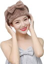 即納 ヘアタオル ヘアバンド ターバン ブラウン リボン ふわふわ もこもこ ヘアアクセサリー ヘッドバンド 通気性 ヨガ スポーツ レディース