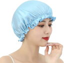 即納 目覚めたらうるツヤ髪 ナイトキャップ シルク スカイブルー 天然 ヘアキャップ シルクキャップ 保湿 ロングヘア 美髪 枝毛防止 寝癖防止 就寝用