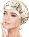 即納 目覚めたらうるツヤ髪 ナイトキャップ シルク ライトシャンパン 天然 ヘアキャップ シルクキャップ 保湿 ロングヘア 美髪 枝毛防止 寝癖防止 就寝用