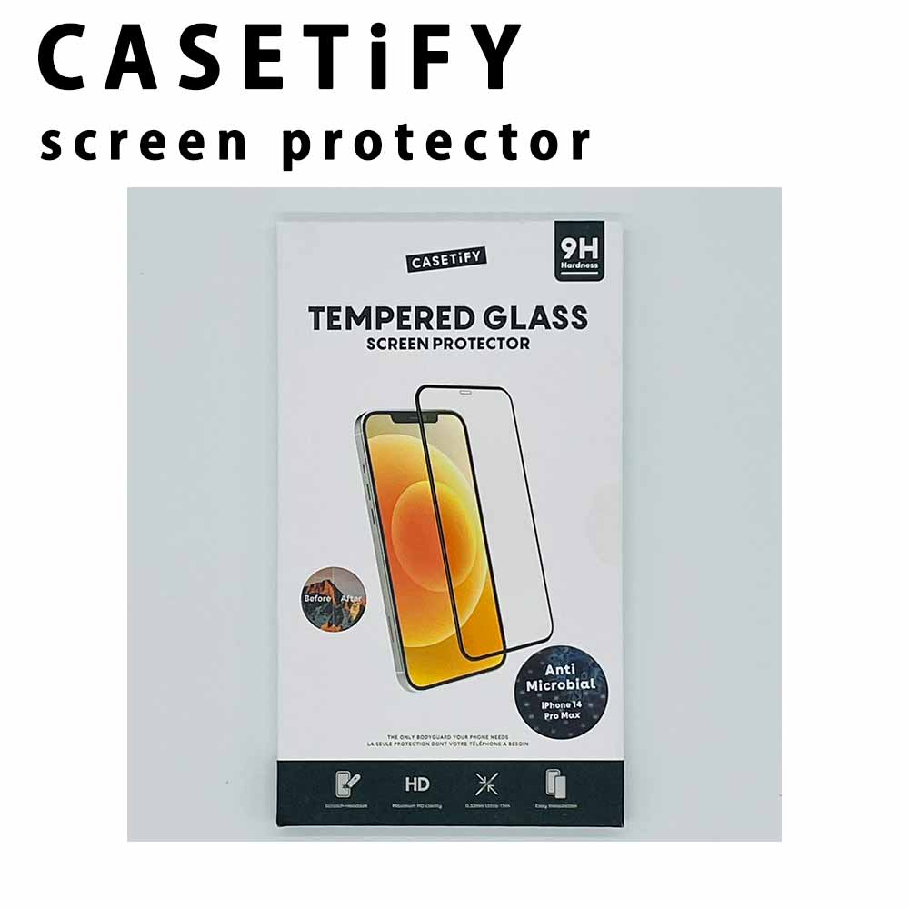 CASETiFY ケースティファイ 強化フィルム スクリーンプロテクター 画面保護 9H 強化ガラス クリア 抗菌 iPhone14/13/12/11/SE/8/7/6 全機種対応 ケース カバー ポイント消化 日本未発売