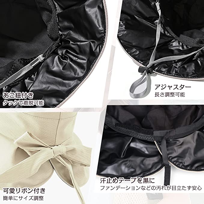即納 紫外線対策 UVカット バケハ UPF50+ あご紐付き 小顔効果 日よけ防止 日焼け防止 ベージュ つば広 軽量 レディース 送料無料