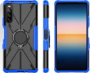 ソニー エクスペリア スマホケース ブルー/ブラック 米軍MIL規格 ホールドリング 指紋防止 SONY Xperia 10 IV SO-52C/SOG07 2022 耐衝撃 カバー 送料無料