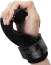 即納 パワーグリップ 筋トレ 補助 滑り止め ジム ブラック 筋トレグッズ 懸垂 ラバーグリップ 手首サポーター 握力補助 グローブ トレニンーグ用 ケガ予防 ...