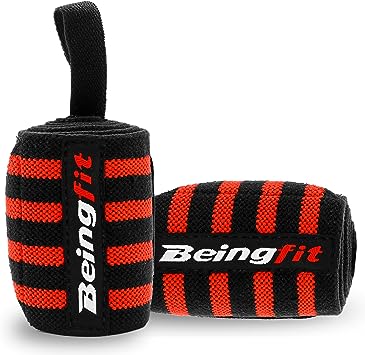 即納 リストラップ 筋トレ 補助 手首固定 ジム ブラック/レッド 筋トレグッズ エイトトレーニング 手首サポーター 握力補助 グローブ トレニンーグ用 ケガ予...