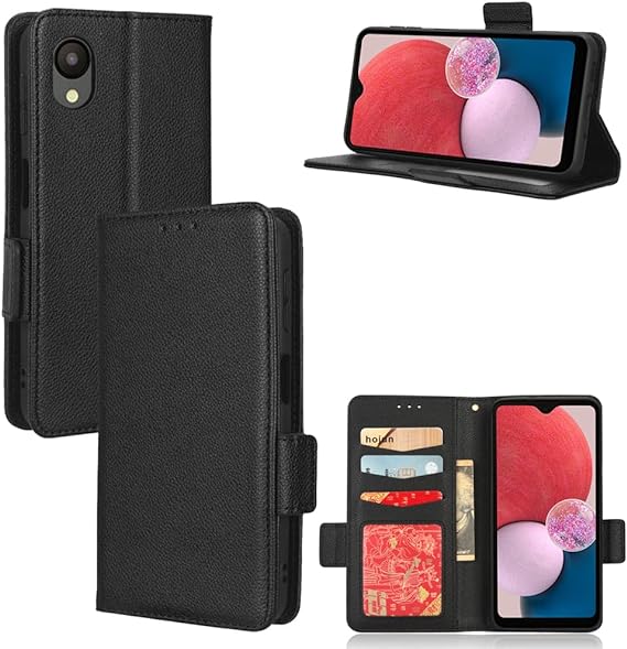 樂天商城 - 即納 Galaxy A23 ケース ブラック 3カード収納 お札入れ サイドマグネット式 カメラレンズ保護 PUレザー TPU 全面保護 ストラップホール付き スタンド機能 ギャラクシー スマホケース 耐衝撃 軽量 カバー 送料無料