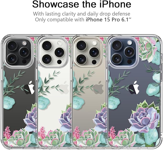 iPhone15シリーズ クリア 透明 カメラレンズ保護 スリム フィット 擦り傷防止 指紋防止 PC素材 TPU素材 カバー カラフルエケベリア 15/15Pro/15Plus/15ProMax ケース 耐衝撃 薄型 軽量 ワイヤレス充電 送料無料